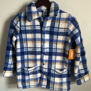 Mandy Moore for Gymboree Unisex Plaid Snap Up Cool Weather Sherpa Shirt Jacket